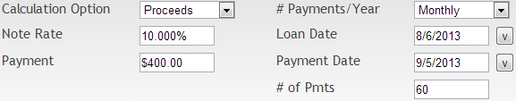 By allowing the user to compute a loan amount based upon a desired payment, a more consultative selling approach may be taken.